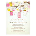 Vintage Pink Mason Jars Bridal Shower Invitation