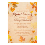 Vintage Rustic Autumn Leaves Wedding Bridal Shower Card