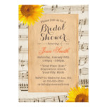 Vintage Sunflower & Old Music Sheet Bridal Shower Card