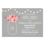 Watercolor Flowers Mason Jar Bridal Shower Card