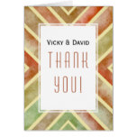 Watercolor geometric chevron wedding Thank You Card
