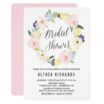Watercolor Pastel Floral Wreath Bridal Shower Card