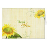 Watercolor Sunflowers   Swirls Wedding Thank You Card