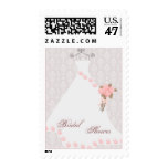 Wedding dress and roses Bridal Shower Postage