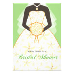 Wedding Dress Custom Bridal Shower Invites Green