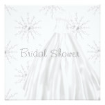 Wedding Dress White Snowflake Bridal Shower Card