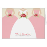Wedding Gown Bridal Shower Thank You Card (pink)