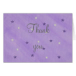 Wedding Thank you cards, purple and silver stars Card