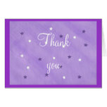 Wedding Thank you cards, purple and white stars Card