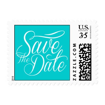 Weddings Cute Save The Date Style Dark Turquoise Stamp