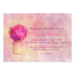 Whimsical Pink Flower/Masonjar Bridal Shower card