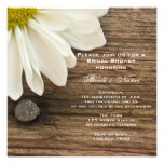 White Daisy and Barn Wood Country Bridal Shower Card