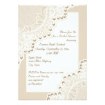 White lace with pearls wedding bridal shower card
