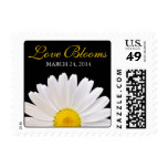 White Yellow Daisy Black Love Blooms Wedding Postage