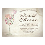 Wine & Cheese Birthday Invitation