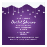 Winter Bridal Shower Snowflake Decoration Purple Card