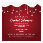 Winter Bridal Shower Snowflake Decoration Red Card