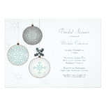 Winter Bridal Shower Teal Ornament Snowflakes Card