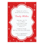 Winter Red Bridal Shower Invitation Wedding Snow