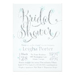 Winter Snowflake Silver Glitter Bridal Shower Card
