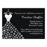 Winter Snowflakes Wedding Dress Bridal Shower Card