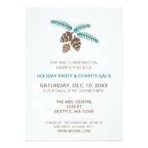 winter woodland pine cones Holiday party Invites