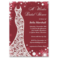 Bridal Shower Invitation - Beautiful Winter Marsala