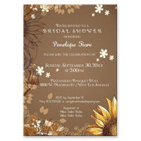 Contemporary Chocolate Brown and Sunflower Event Invitation