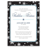 Couples Shower or Bridal Shower Invitations - Midnight Snowflake Winter