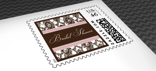 Damask Bridal Shower Postage Stamps