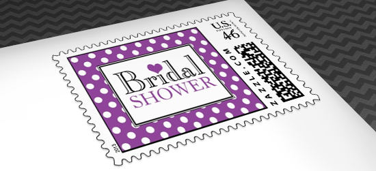 Polka Dot Bridal Shower Postage Stamps