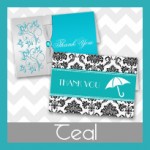 Turquoise and Teal Thank You Cards