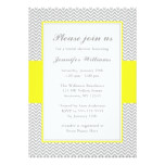 Yellow and Gray Chevron Bridal Shower Card