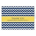 Yellow Blue Chevron Bridal Shower Thank You Card