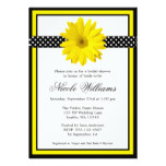 Yellow Daisy Polka Dots Bridal Shower Invitations