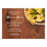 Yellow Flowers and Barn Wood Country Bridal Shower Card