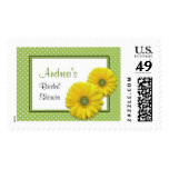 Yellow Gerbera Daisy Wedding Bridal Shower Postage