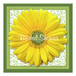 Yellow Green Gerber Daisy Bridal Shower Invitation