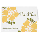 Yellow Hibiscus Wedding Thank You Notes Cards