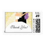 Yellow Sparkly Thank You Bridal Shower Postage