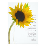 Yellow Sunflower on White Bridal Shower Invitation