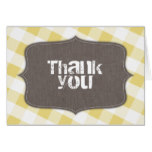 Yellow & White Gingham Canvas Thank You Cards
