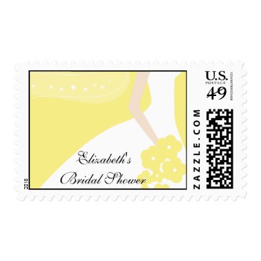 Yellow/White Modern Bride Bridal Shower Stamp