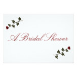 "A Bridal Shower" - Two Red Long Stem Roses Card