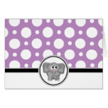 Adorable Elephant custom Purple Polka Dot Card