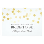 Advice Card Bridal Shower Faux Gold Foil Glitter