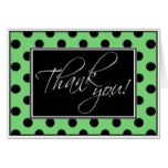 Alternative Green & Black Polka Dot Thank You Card