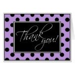 Alternative Purple Black Polka Dot Thank You Card