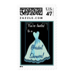 Aqua Blue Gown - Bridal Shower Stamp
