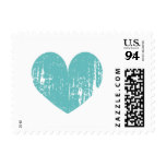 Aqua blue vintage heart 98 cent wedding stamps